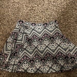 PINK Victoria's Secret Black, White, and Pink Mini Skater Skirt